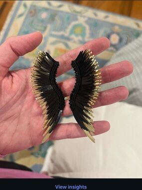 Mignonne Gavigan Black and Gold Wing Earrings